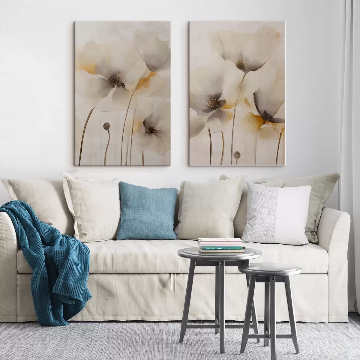 Wandbilder Luftige Mohnblumen in Pastelltönen m31090