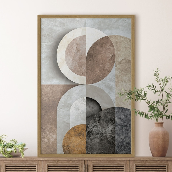 Poster Geometrische Komposition mit Kreisen, Poster Einzigartig, f51281wo : Uwalls