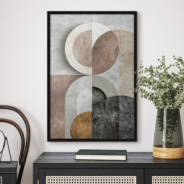 Poster Geometrische Komposition mit Kreisen, Poster Einzigartig, f51281bk : Uwalls