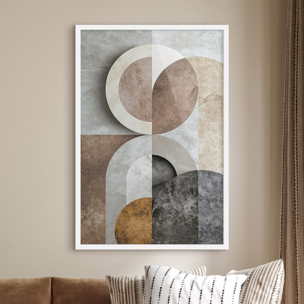 Poster Geometrische Komposition mit Kreisen, Poster Einzigartig, f51281wh : Uwalls