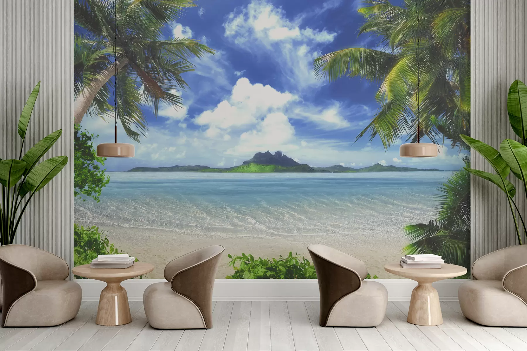 Fototapete Wasser, Himmel und Wolken u64771