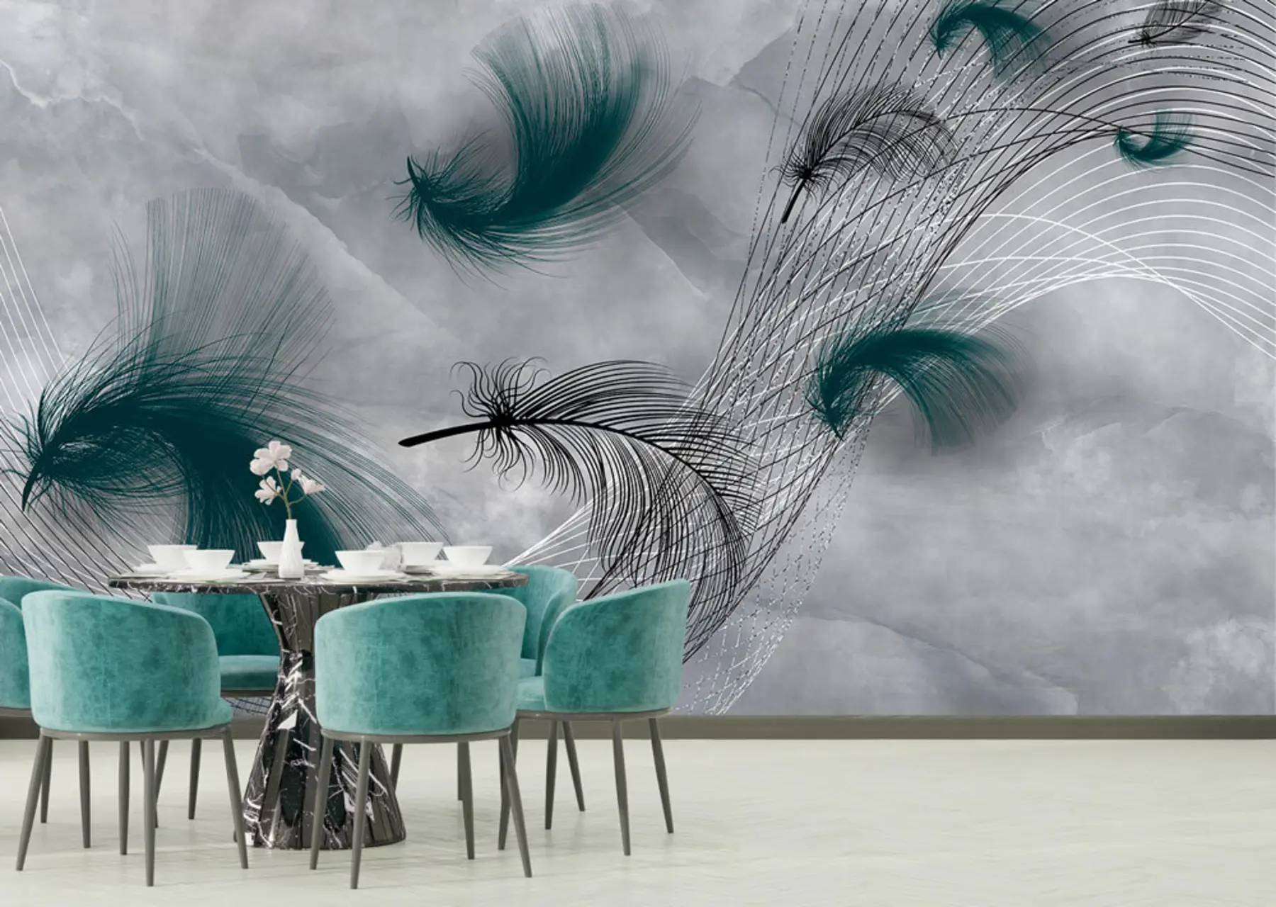 Fototapete Federn im Wind u80391