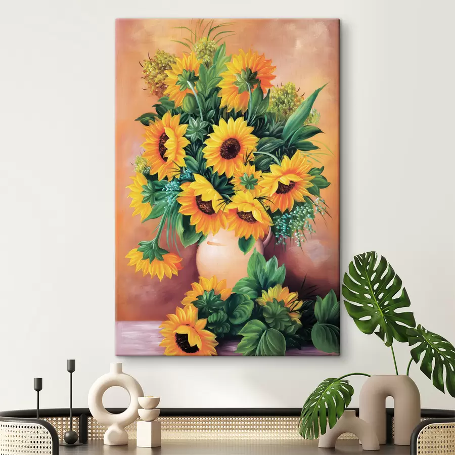 Wandbilder Sonnenblumen in einer Vase s00860