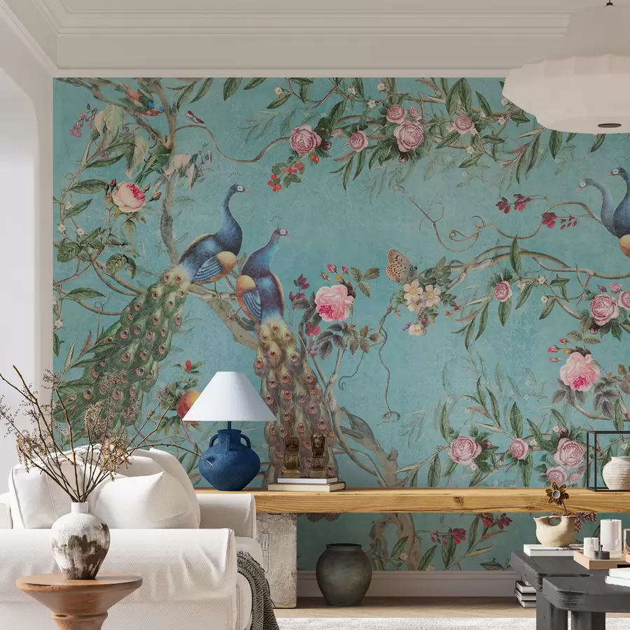 Fototapete Vögel, Blumen und Wirbeltiere u12428