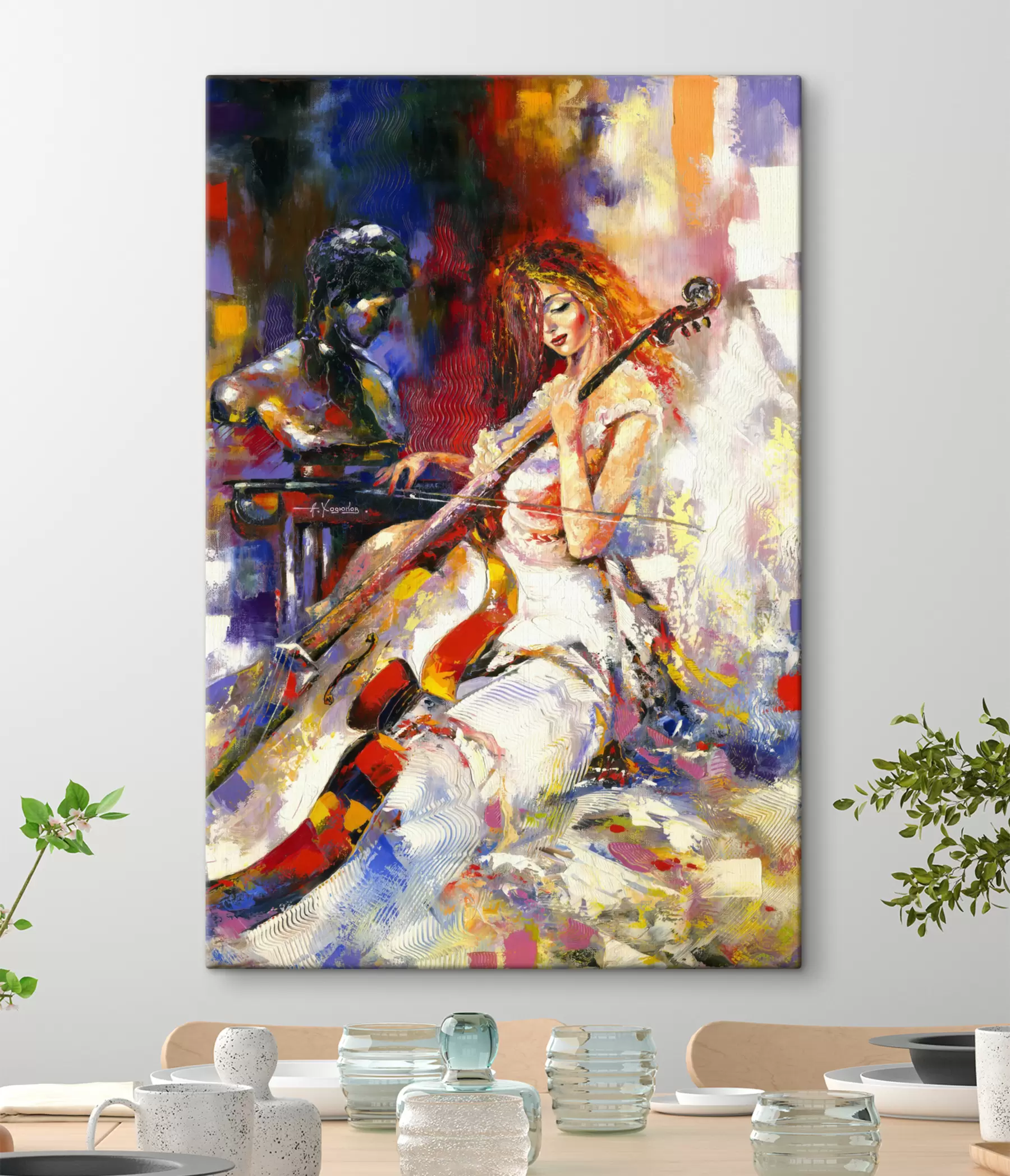 Fototapete Farbe, Kunstfarbe und Musikinstrument s16795