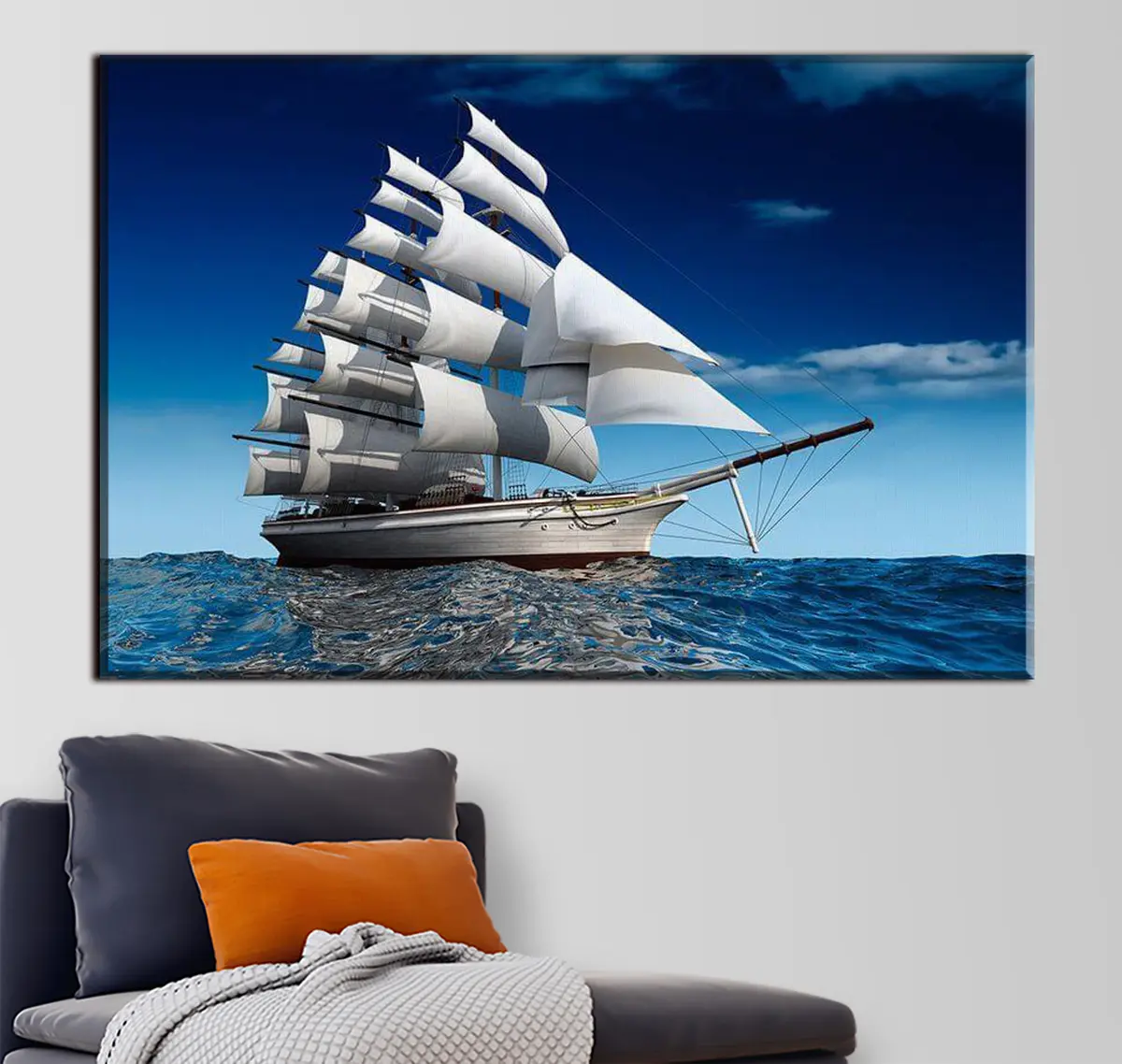 Wandbilder Wasser, Boot und Himmel s18347