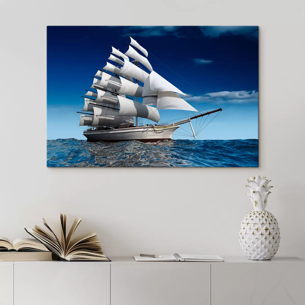 Wandbilder Wasser, Boot und Himmel s18347