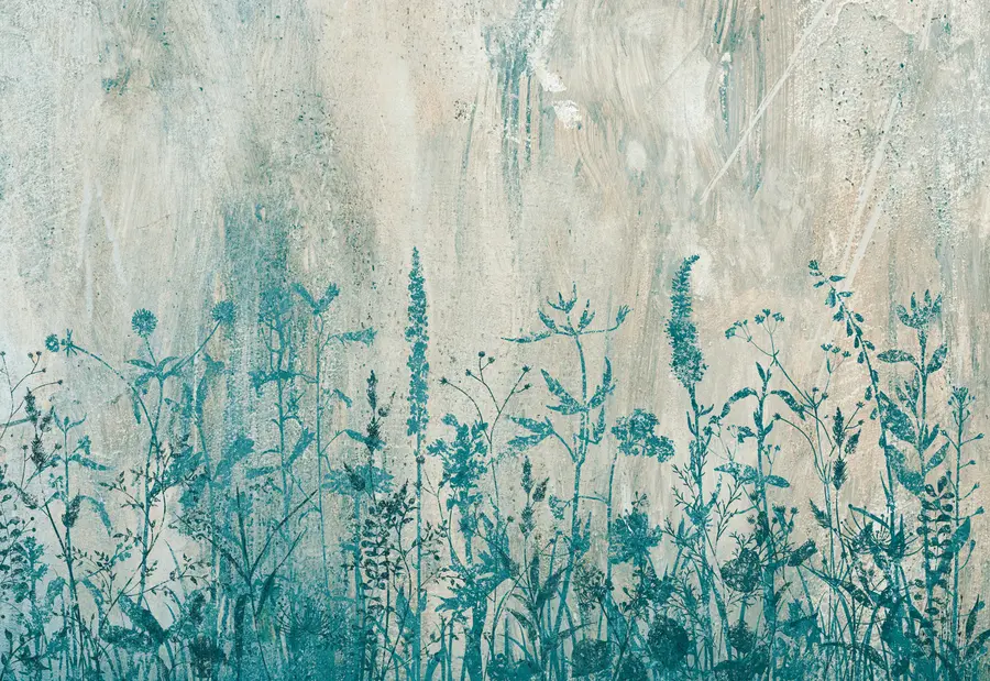 Fototapete Grünpflanzen an einer Betonwand u93666