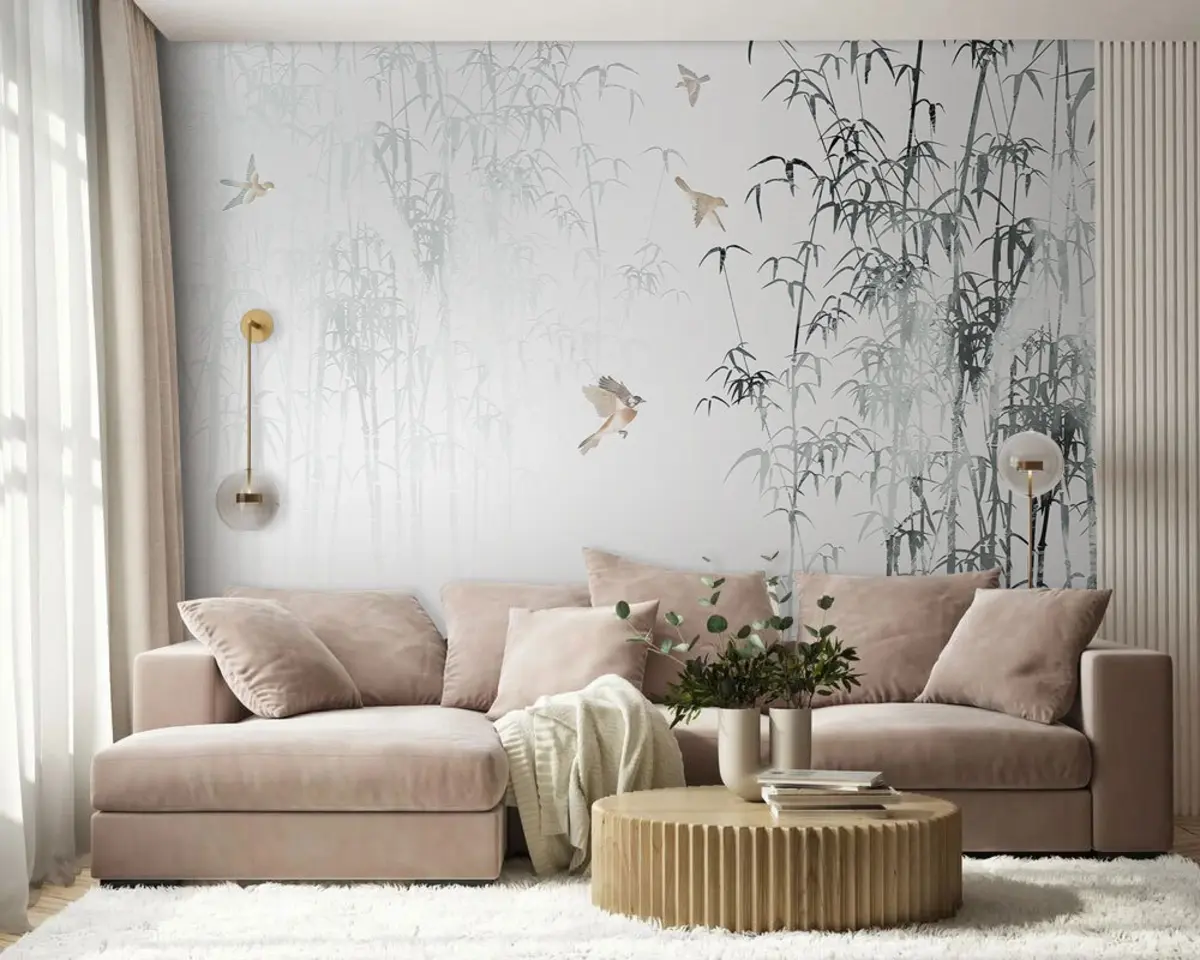 Fototapete Vögel über Bambus u93851