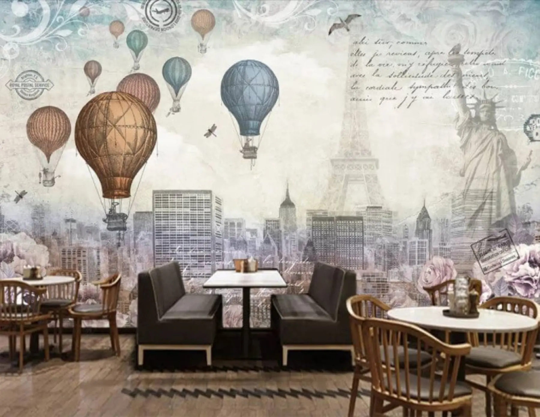 Fototapete Aerostat, Heißluftballonfahrt und Welt u37866