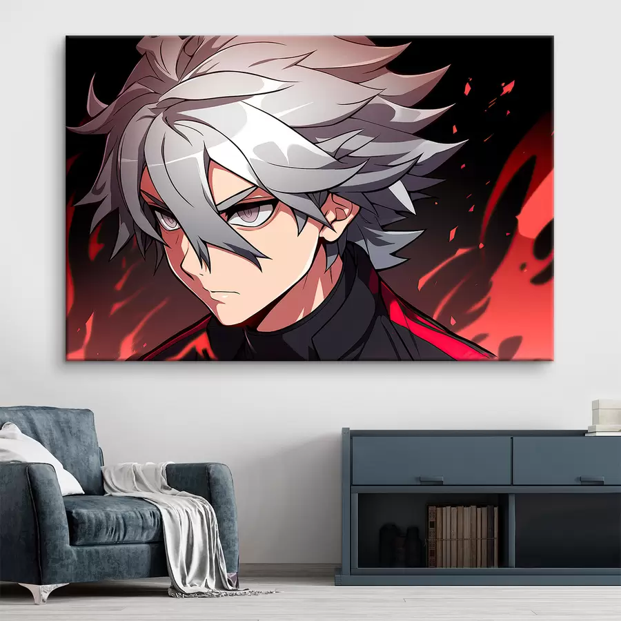 Wandbilder Anime-Typ in Lichtern s31159