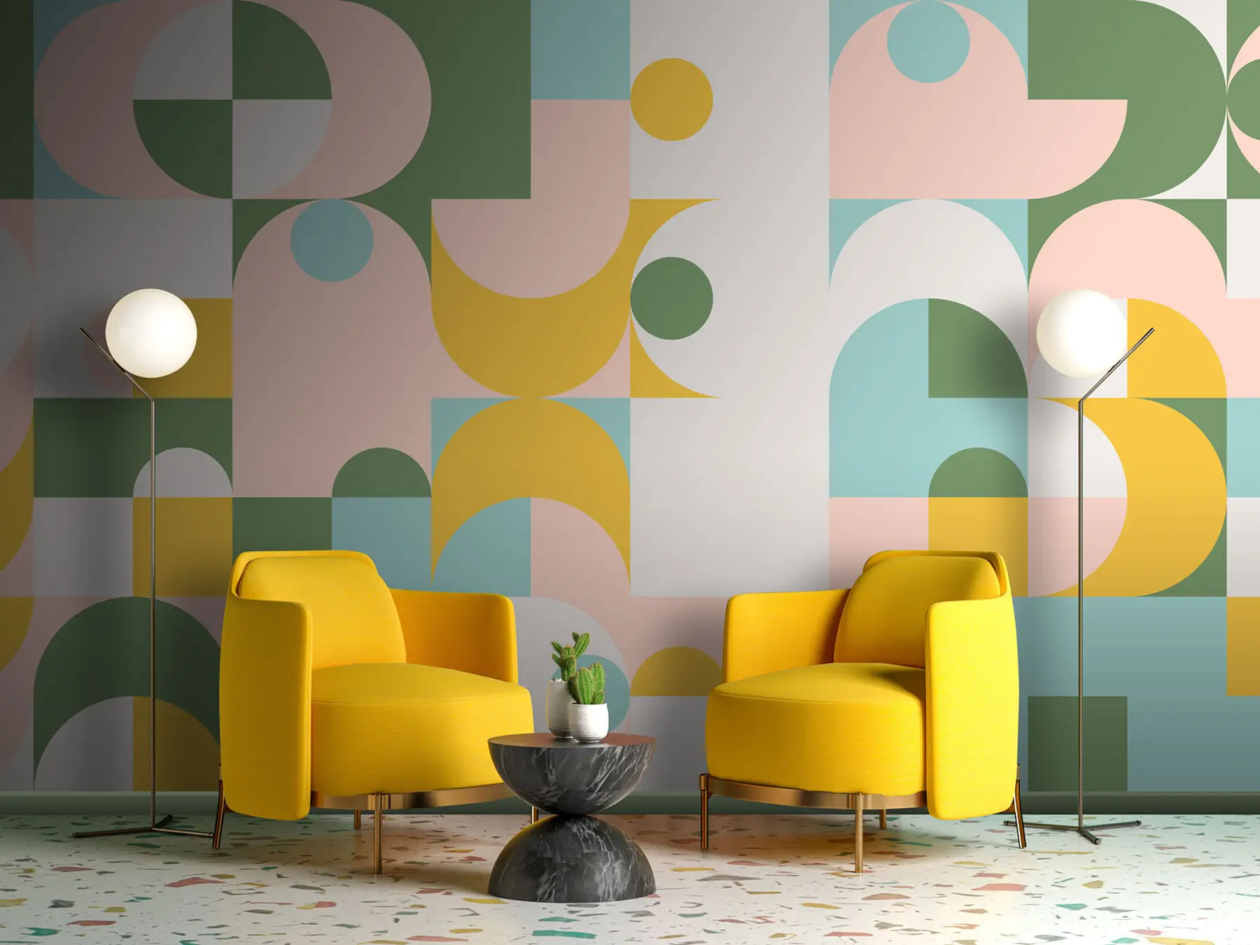 Fototapete Fototapete im Stil der Retro, Fototapete Geometrie u74447