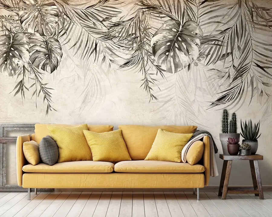 Fototapete Aquarell tropische Blätter u93896