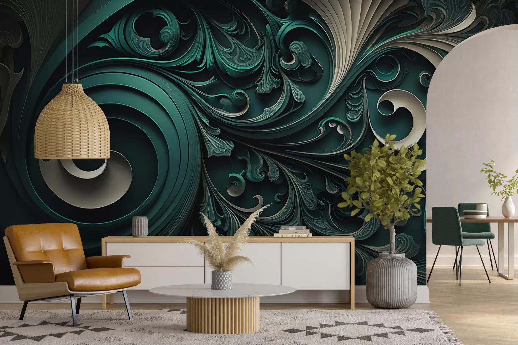 Fototapete Gestalteter Hintergrund mit geometrischen Formen u74823