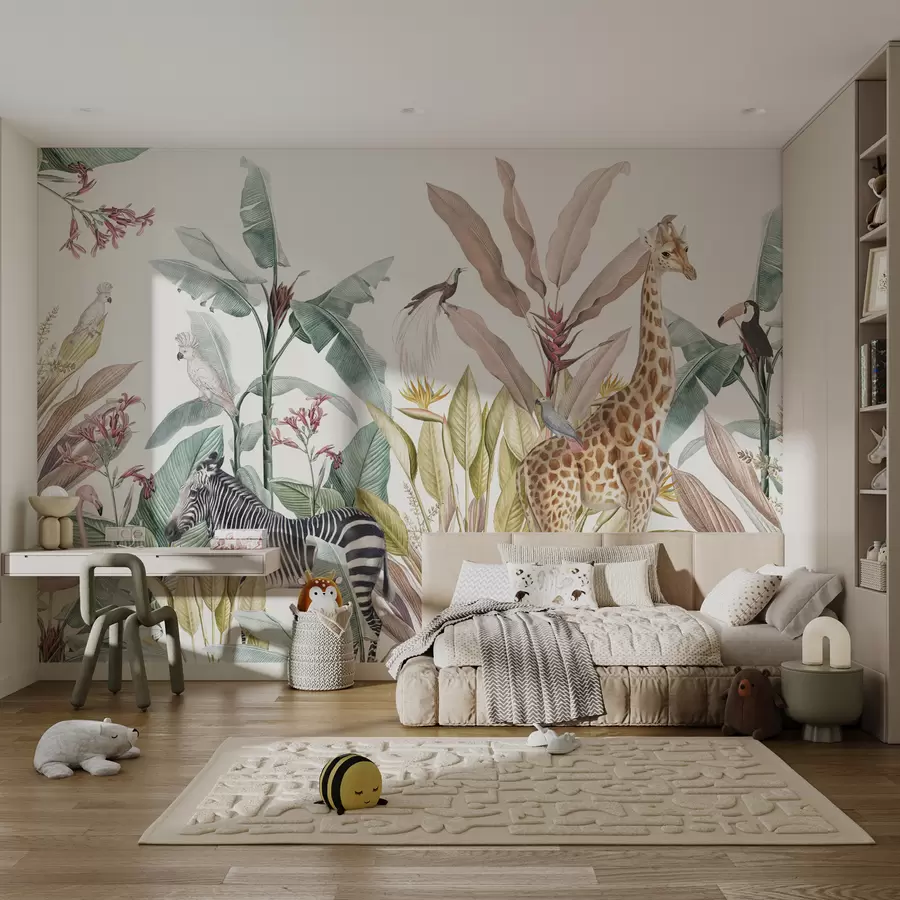 Wandbilder Helle Dschungeltropen und Tiere u74696