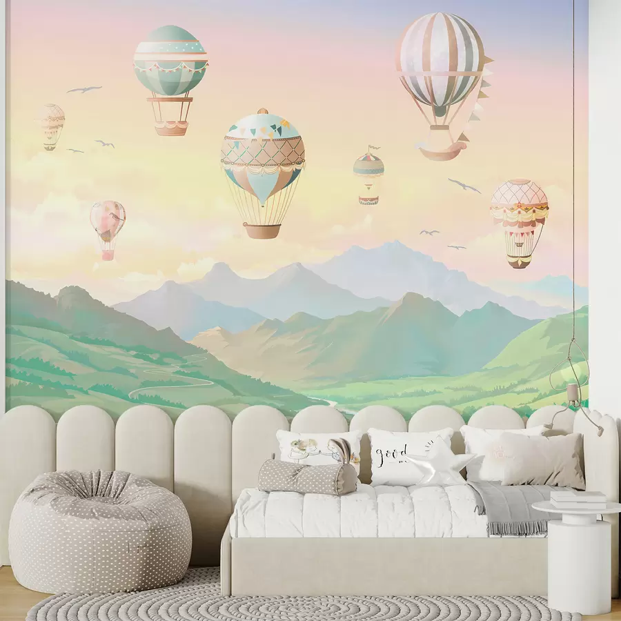 Fototapete Ein märchenhaftes Tal mit Luftballons u94137