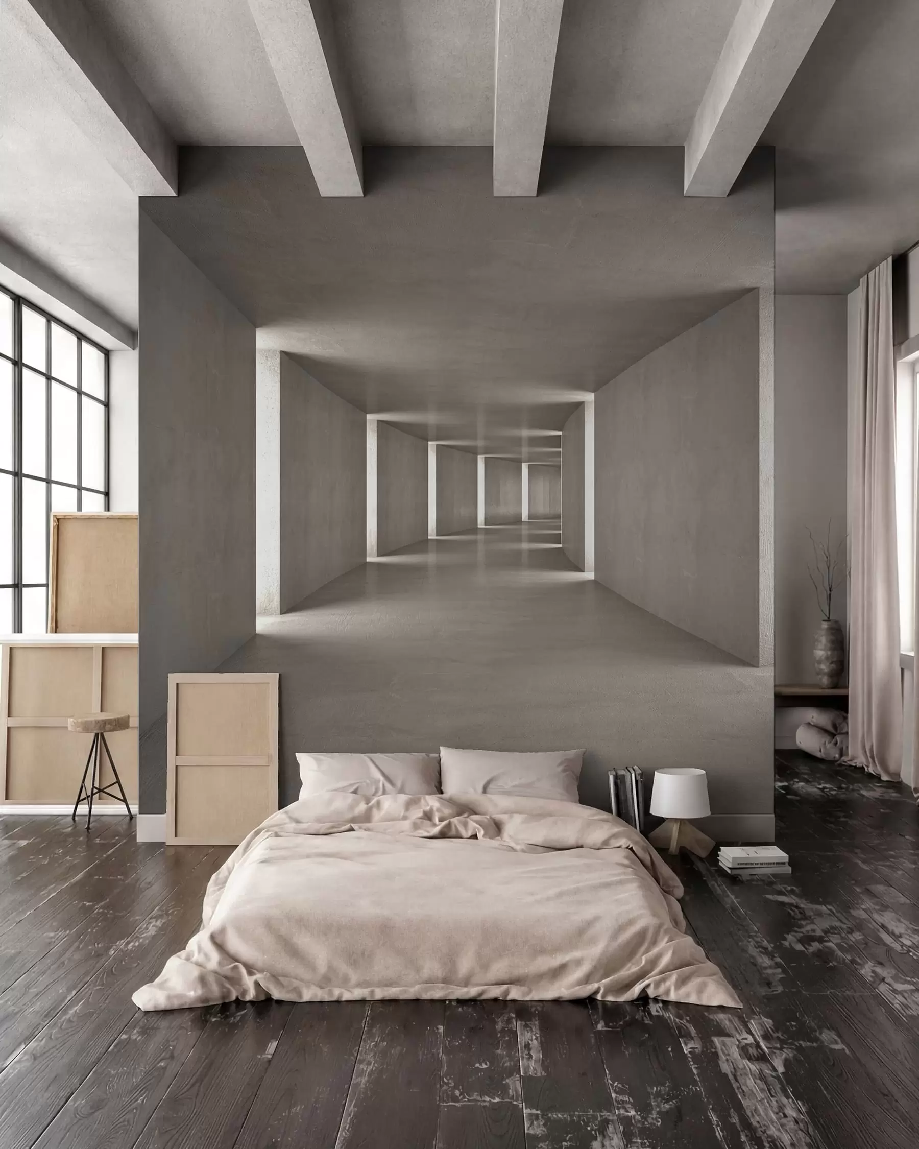 Fototapete Illusion eines Betongangs u75401