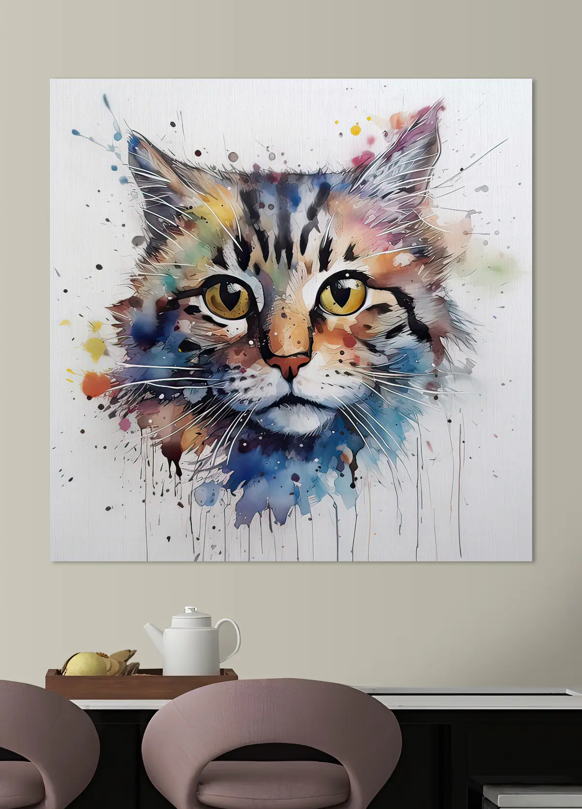 Wandbilder Katze, Felidae und Farbe s32314