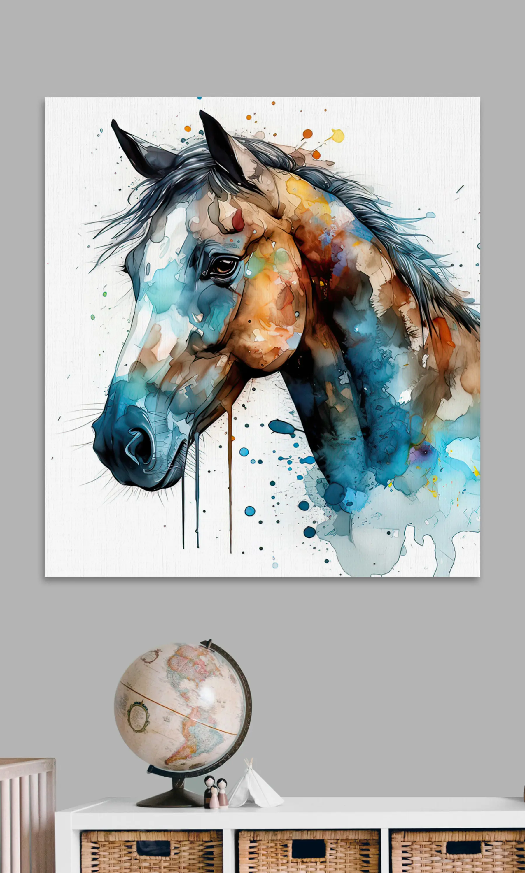 Fototapete Pferd, Kunstfarbe und Organismus s32323