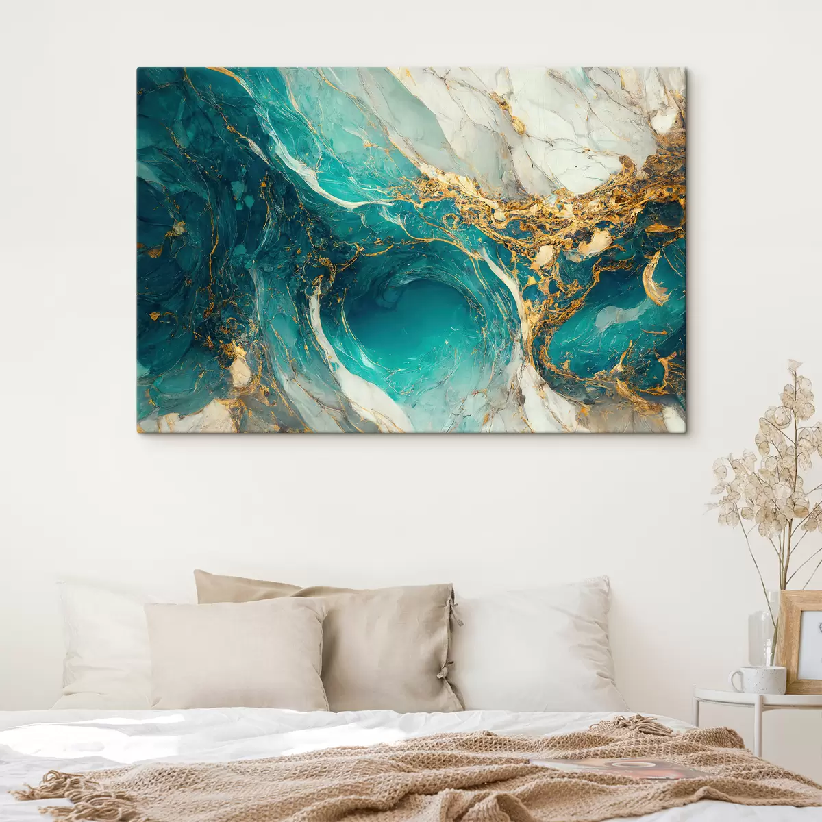 Wandbilder Flüssiger Marmor in warmen Farbtönen s32411