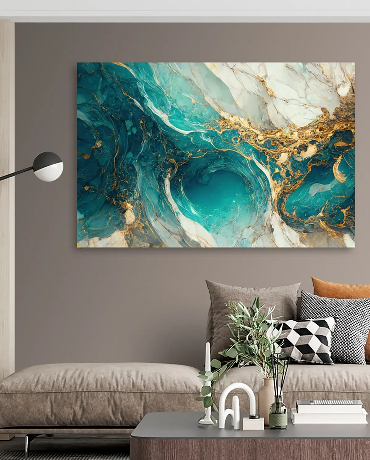 Wandbilder Flüssiger Marmor in warmen Farbtönen s32411