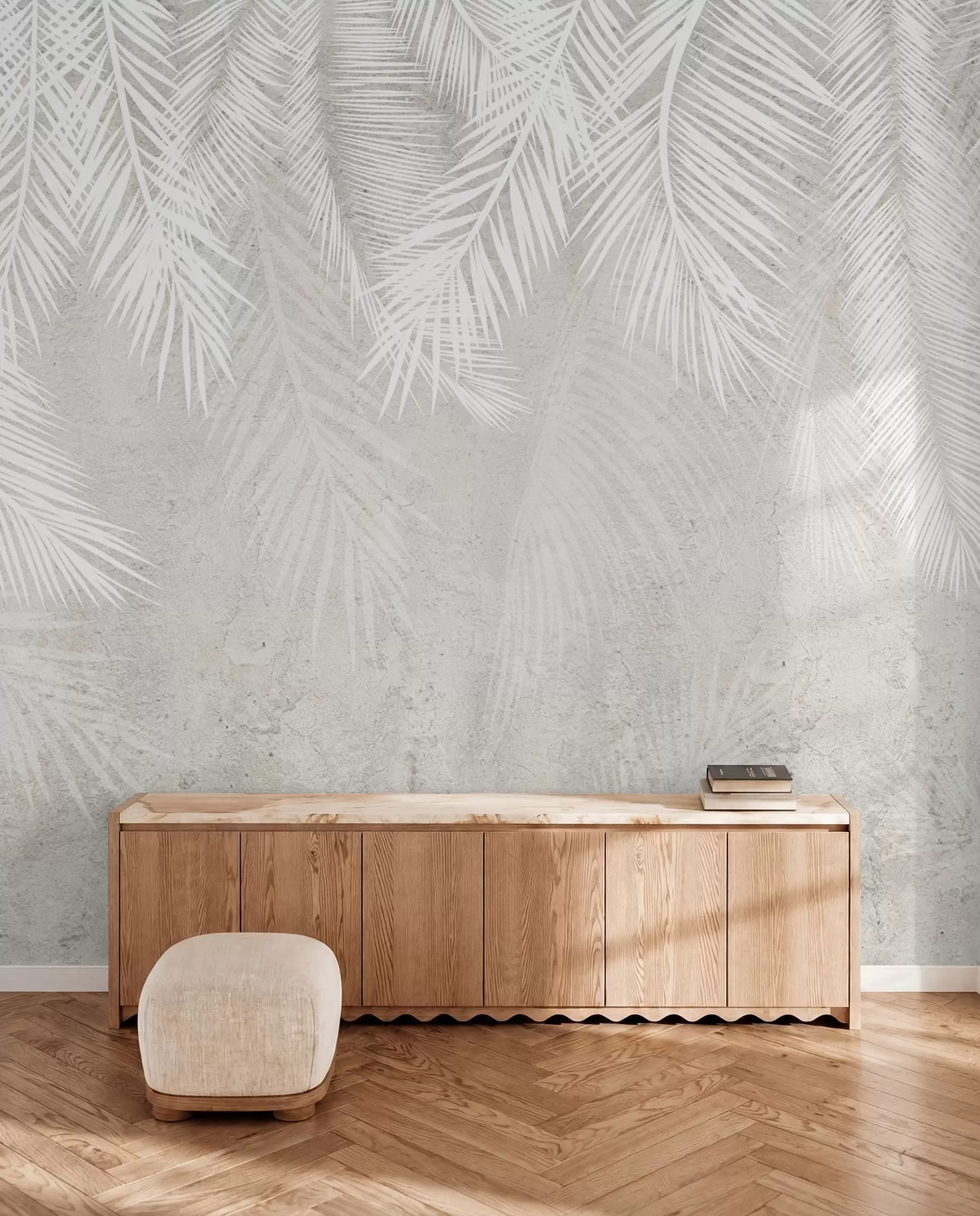 Fototapete Weiße Palmwedel u94286