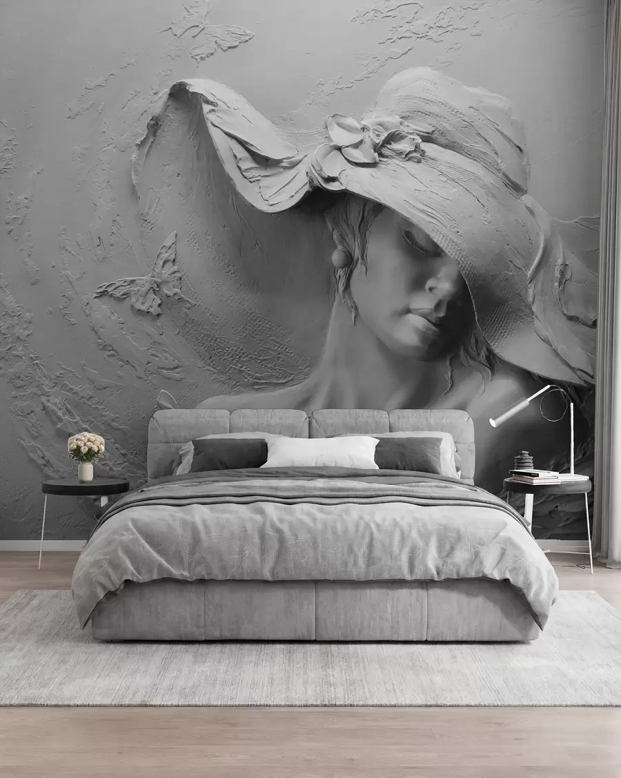 Fototapete Frau mit Hut 3D u62592