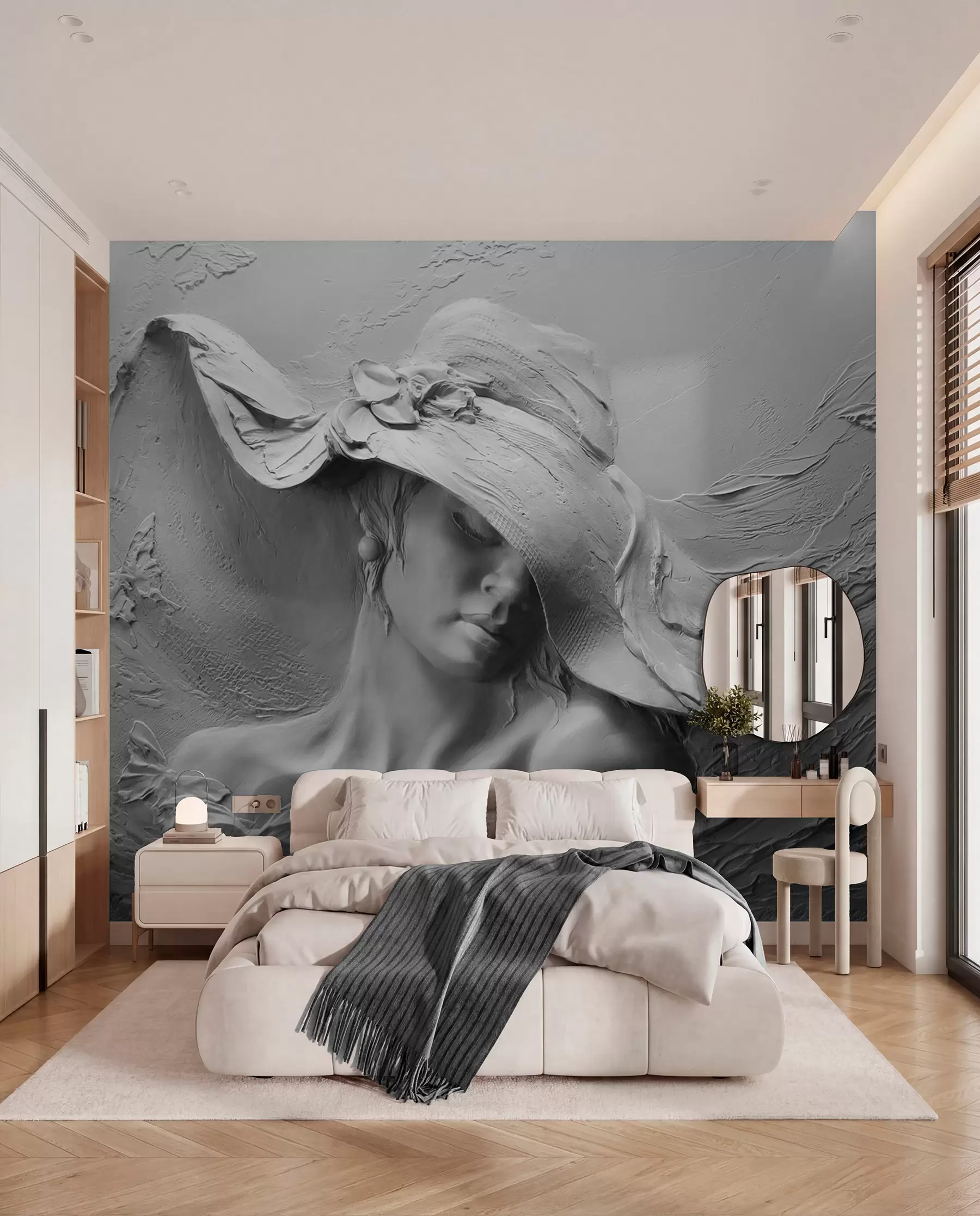 Fototapete Frau mit Hut 3D u62592