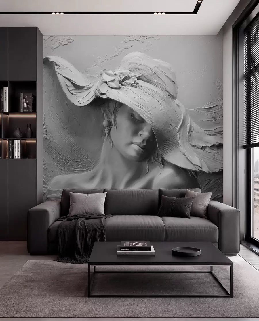 Fototapete Frau mit Hut 3D u62592