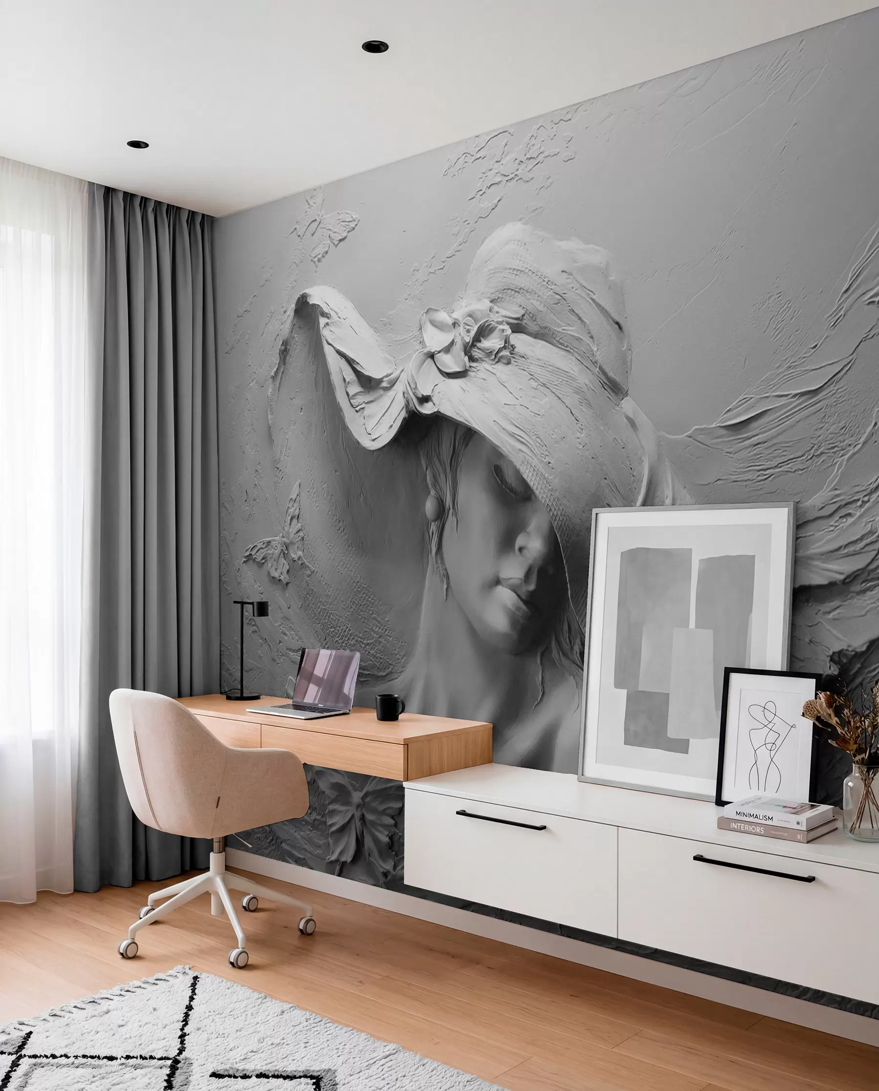 Fototapete Frau mit Hut 3D u62592