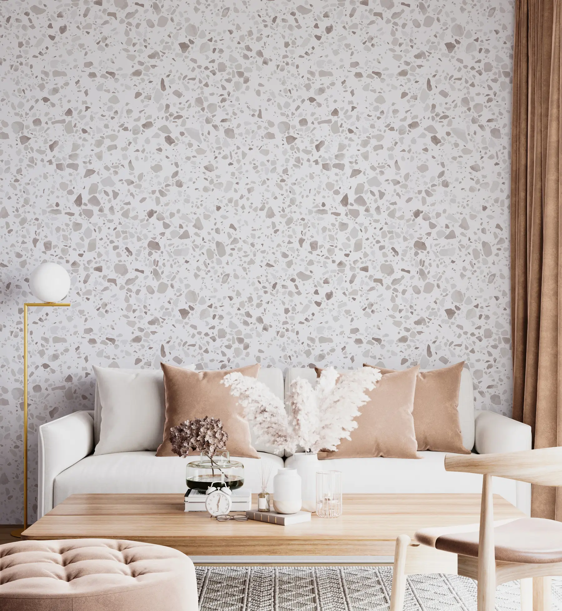 Fototapete Terrazzoplatten, Mosaik mit Natursteinen, Granit, Marmor, Quarz, Beton u94304