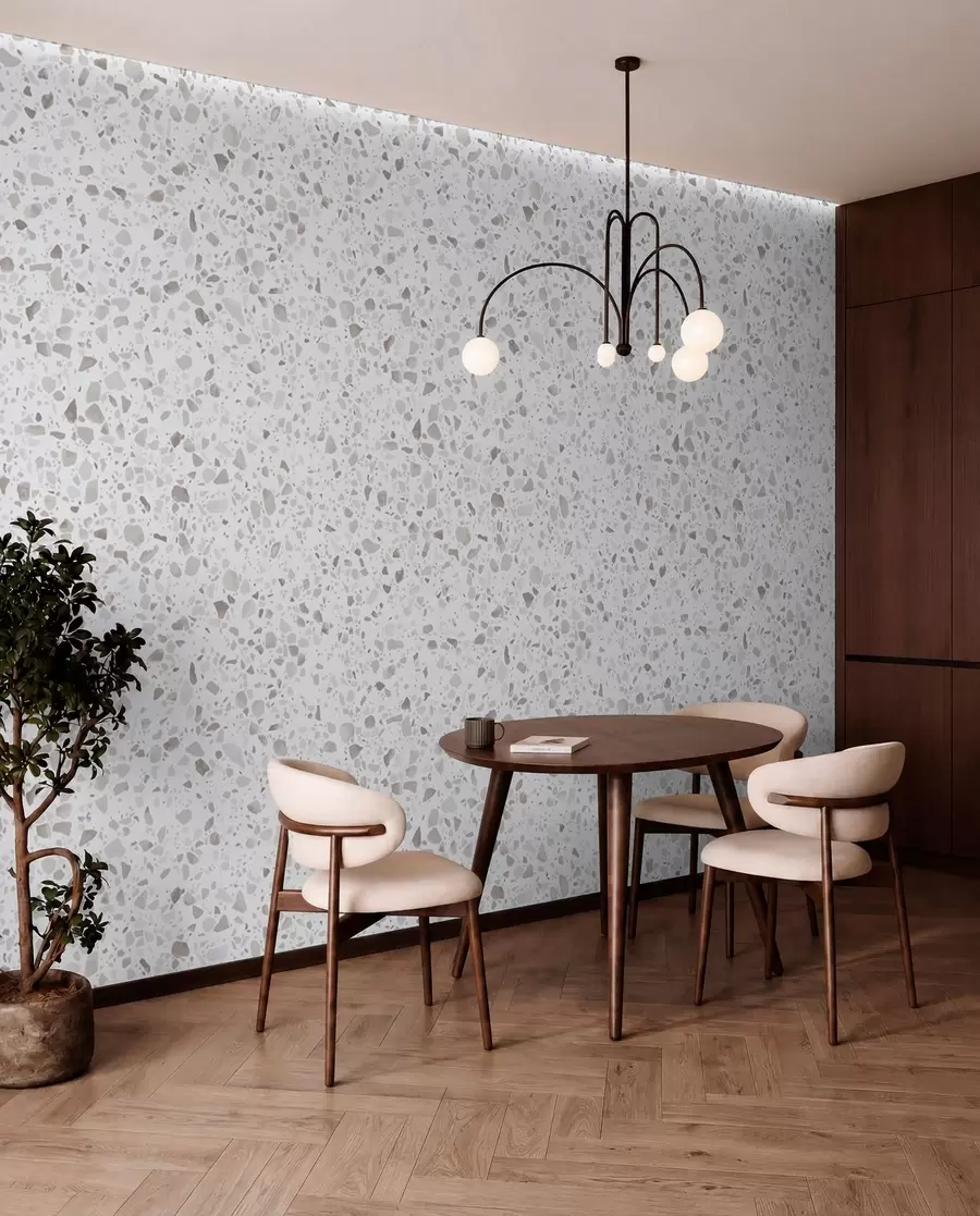 Fototapete Terrazzoplatten, Mosaik mit Natursteinen, Granit, Marmor, Quarz, Beton u94304
