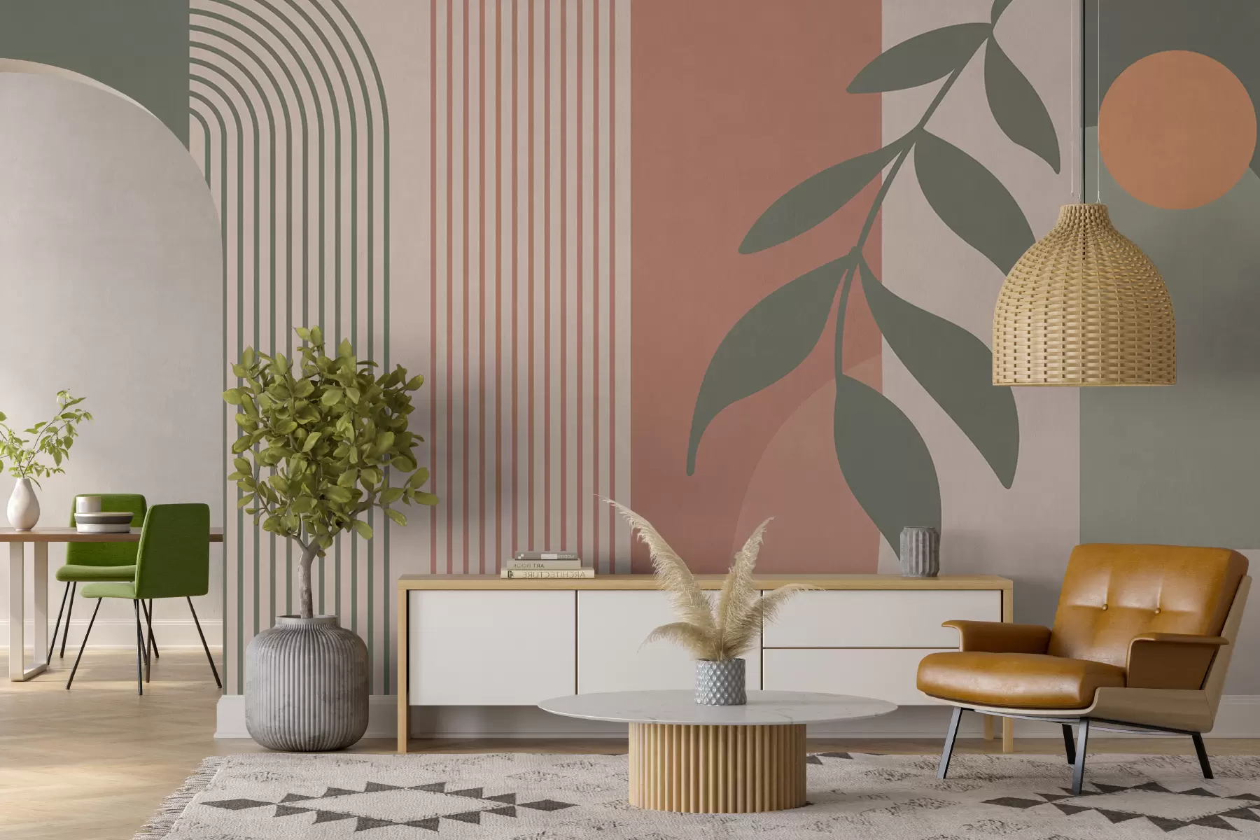 Fototapete Bögen und dekorative Elemente im Boho-Stil u94153