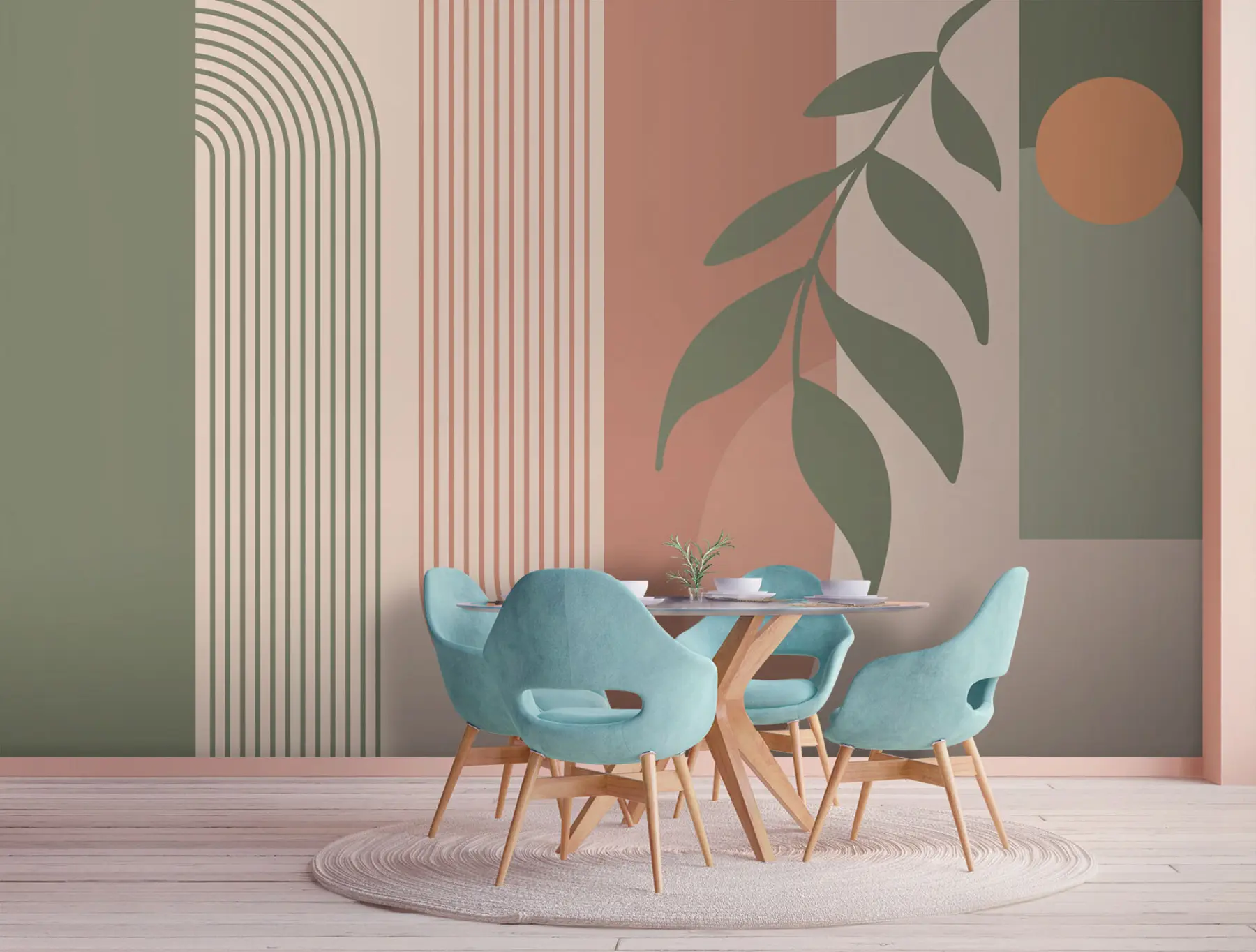 Fototapete Bögen und dekorative Elemente im Boho-Stil u94153