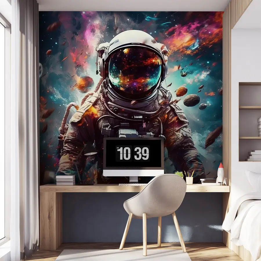 Wandbilder Kosmonaut auf dem Hintergrund des Universums u95147