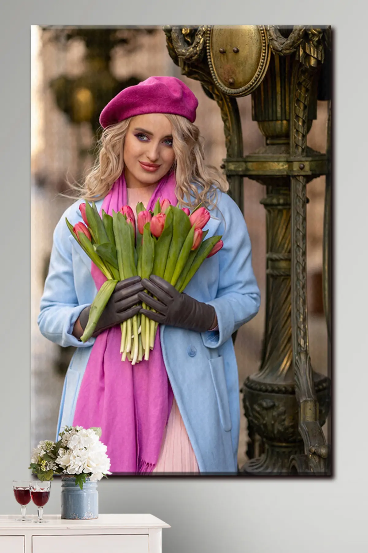 Wandbilder Oberbekleidung, Lächeln und Lila s33119