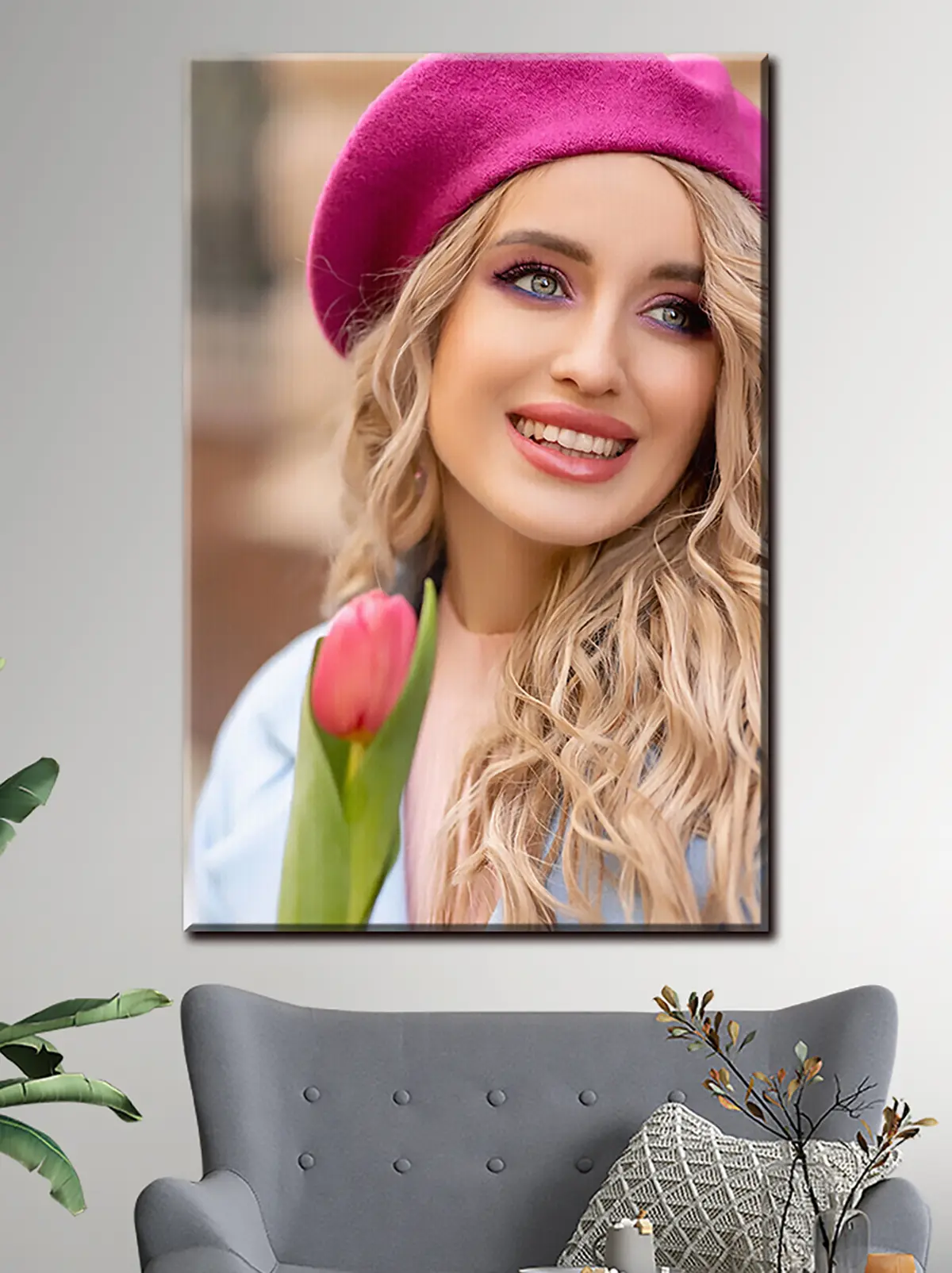 Wandbilder Lächeln, Lippen und Wimpern s33120