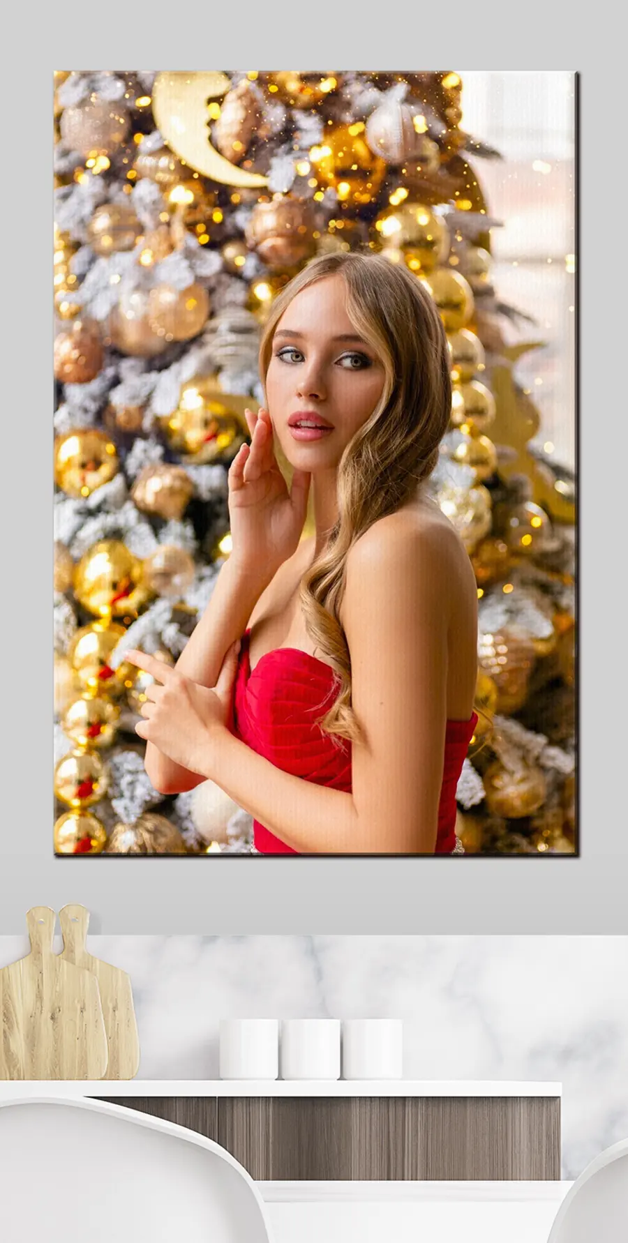 Wandbilder Wimpern, Rechteck und Pflanze s33125