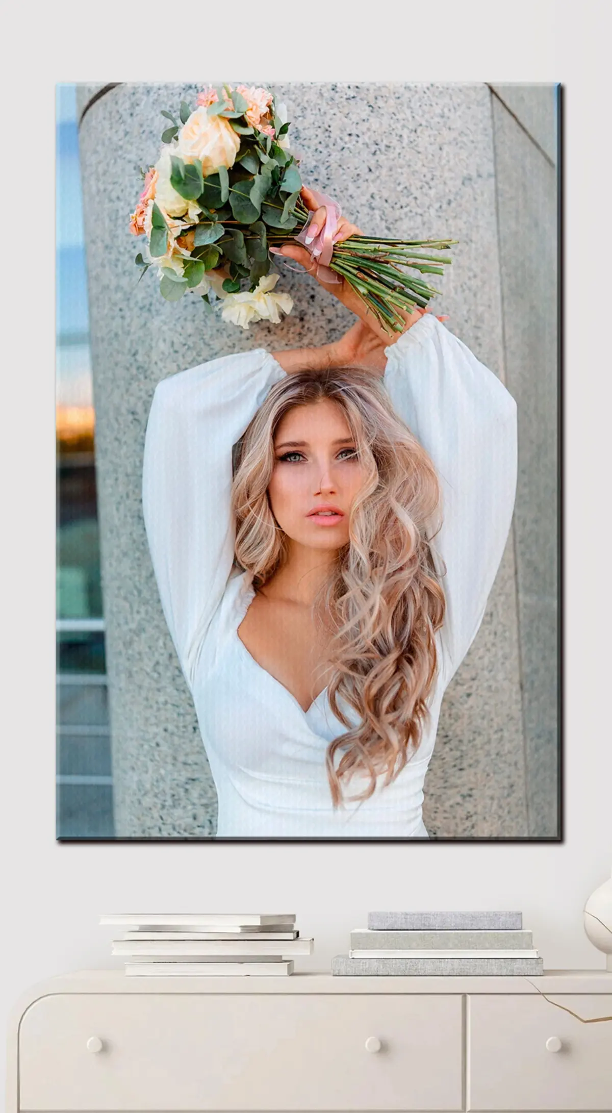 Wandbilder Gesicht, Kopf und Hochzeitskleid s33131