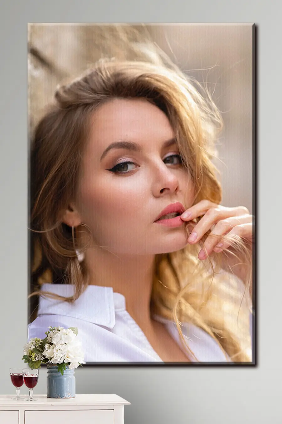 Wandbilder Haar, Wange und Lippe s33139