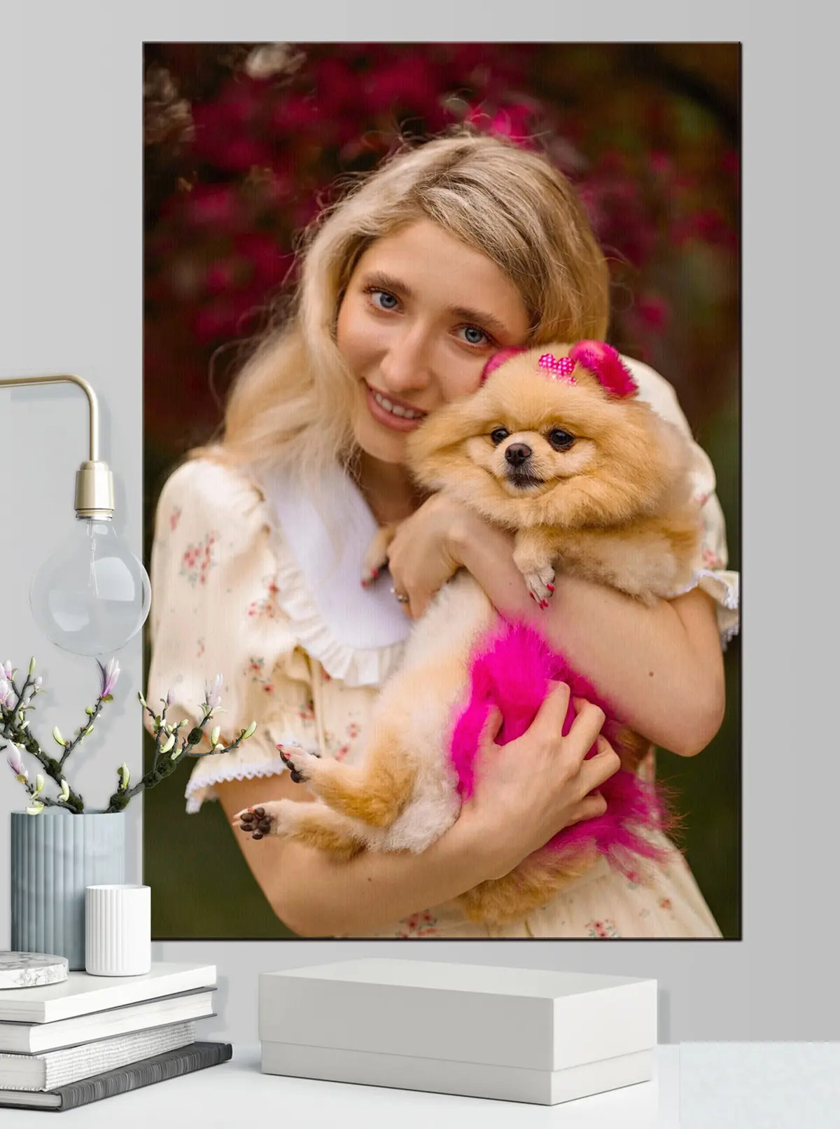 Wandbilder Lächeln, Hund und Geste s33143