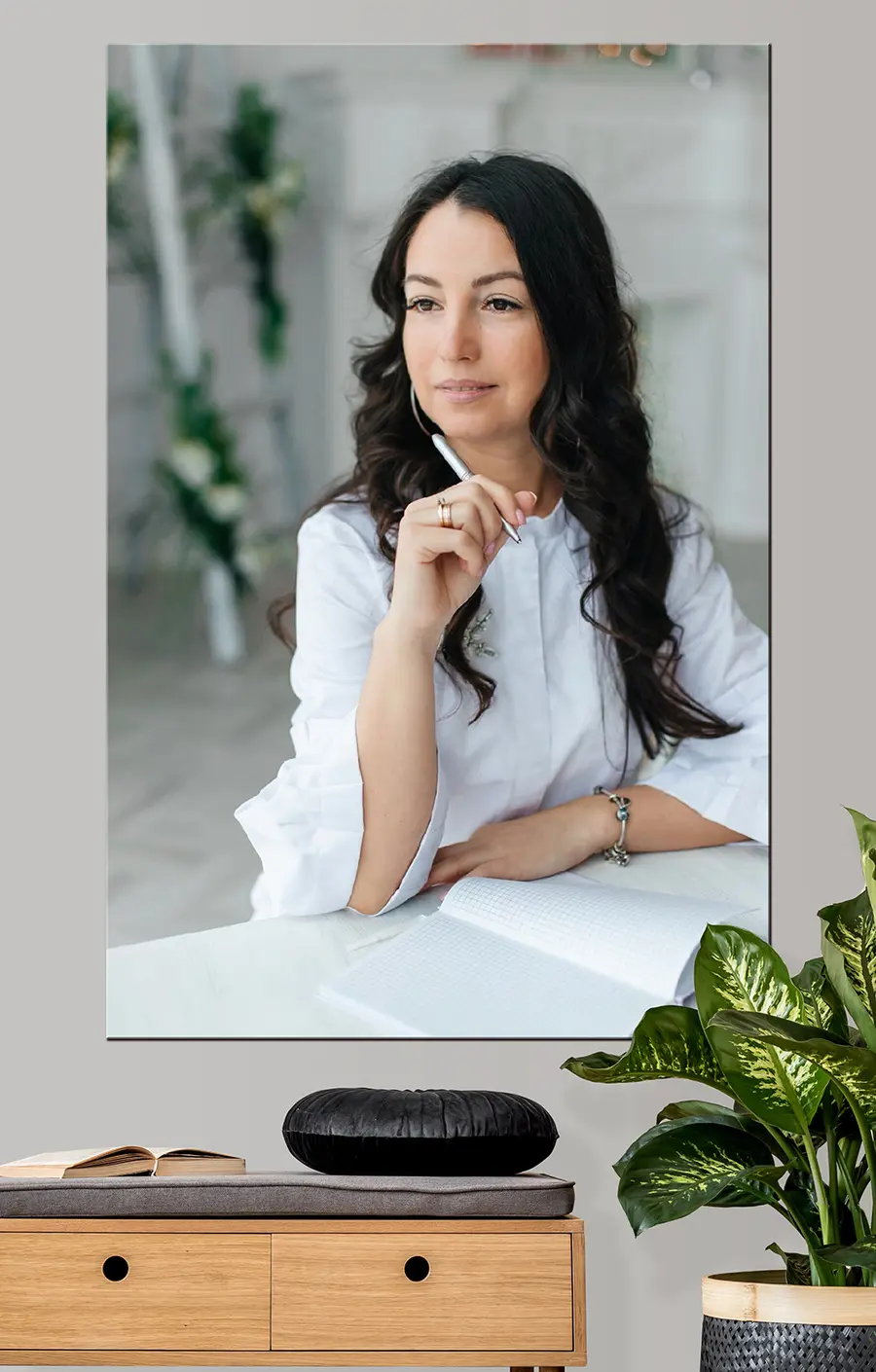 Wandbilder Oberbekleidung, Wimpern und Hals s33169