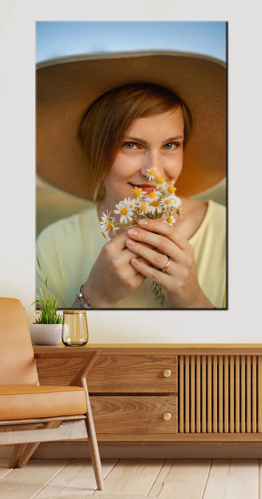 Wandbilder Lippe, Wimper und Blume s33170