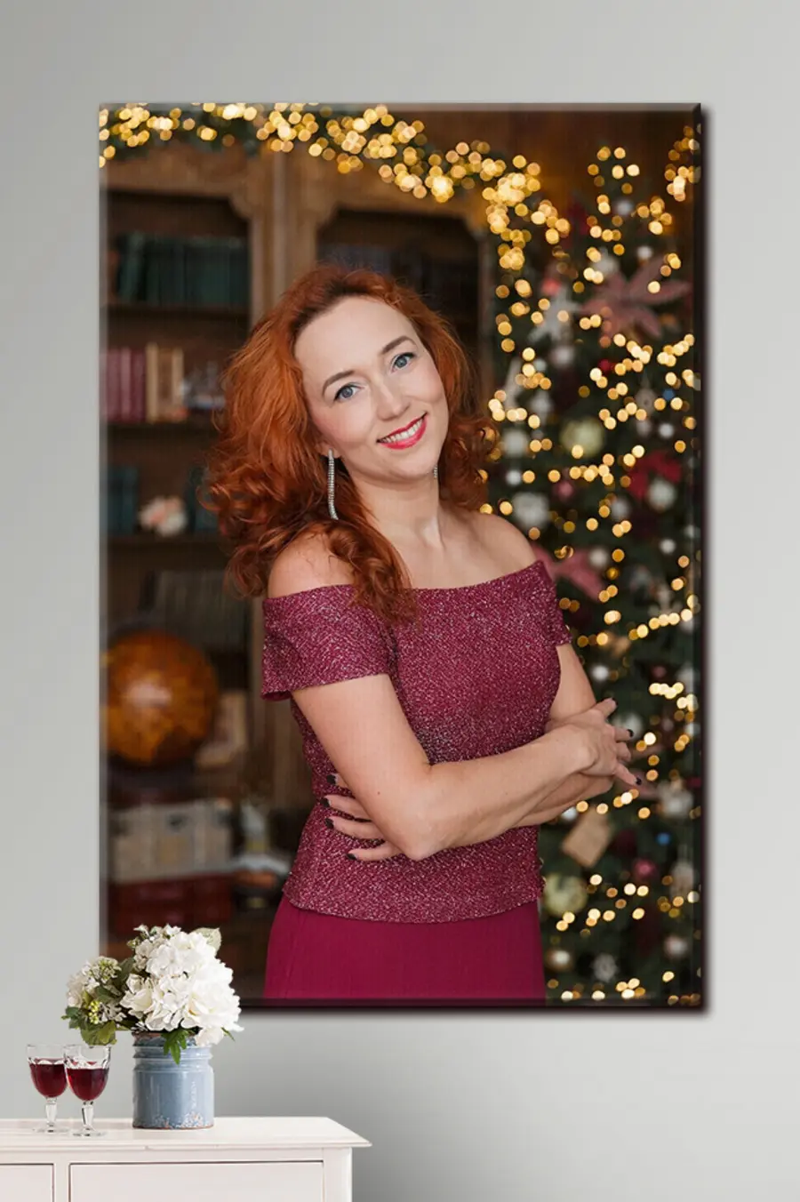 Wandbilder Lächeln, lila und Ärmel s33179