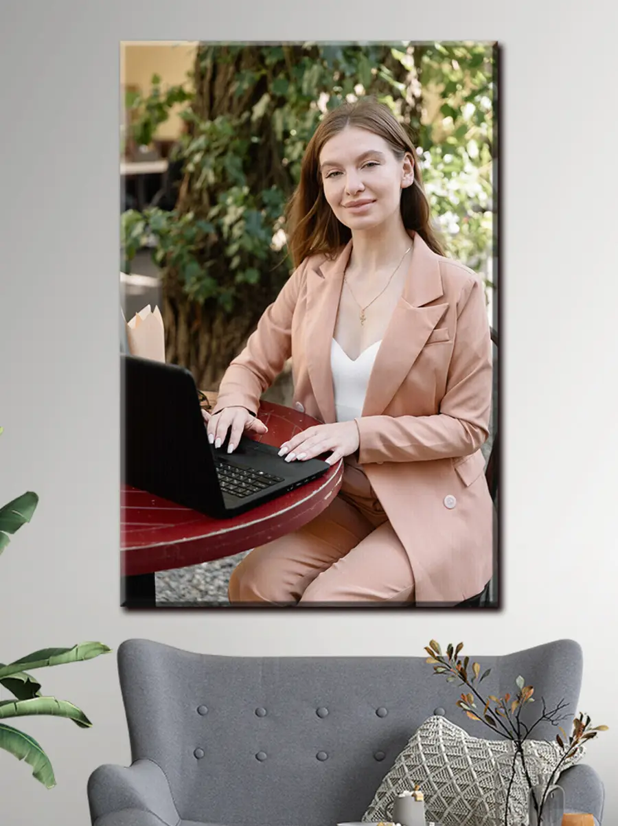 Wandbilder Laptop, Computer und Lächeln s33180