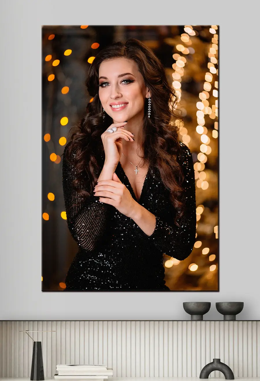 Wandbilder Lächeln, Wimpern und Ärmel s33182