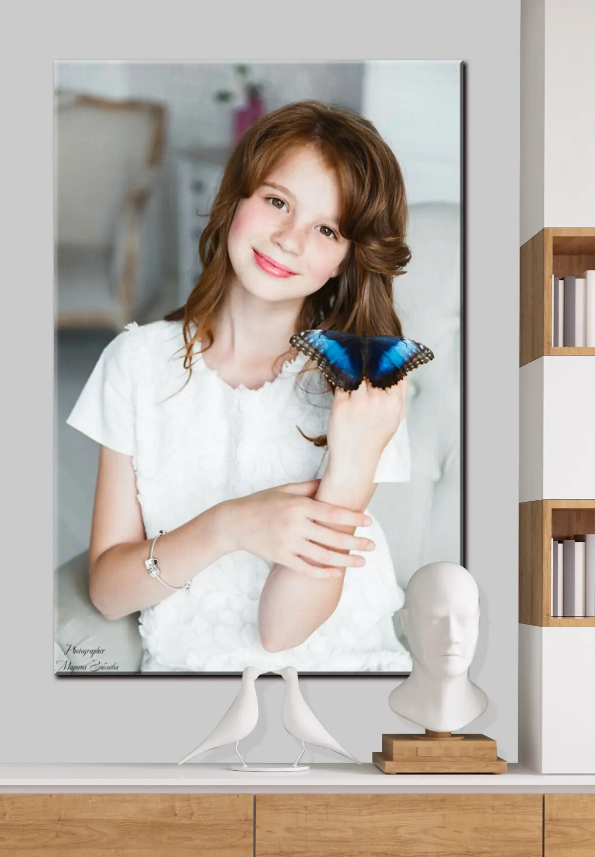 Wandbilder Lächeln, Blitzlichtfotografie und Ärmel s33193