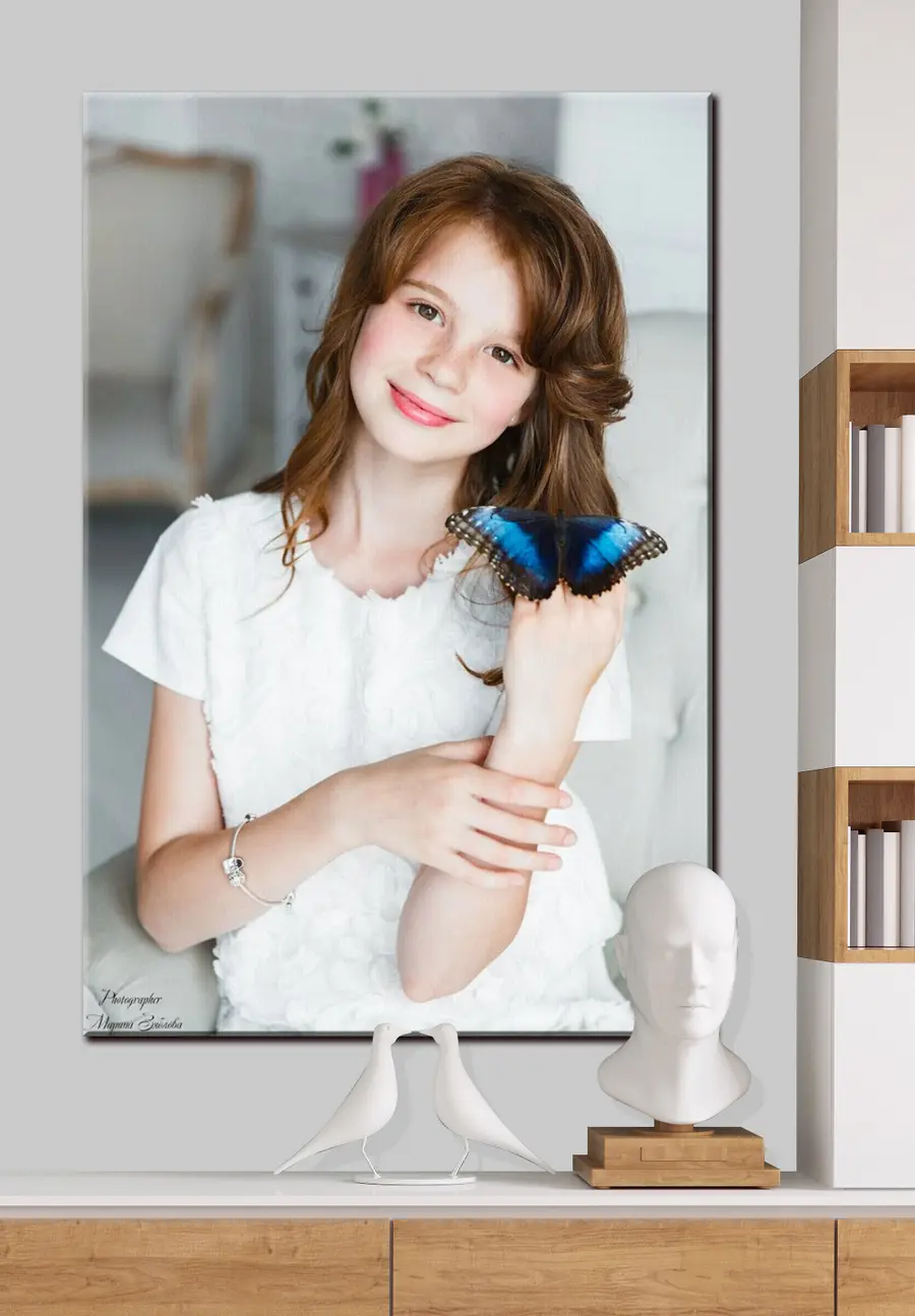 Wandbilder Lächeln, Blitzlichtfotografie und Ärmel s33193