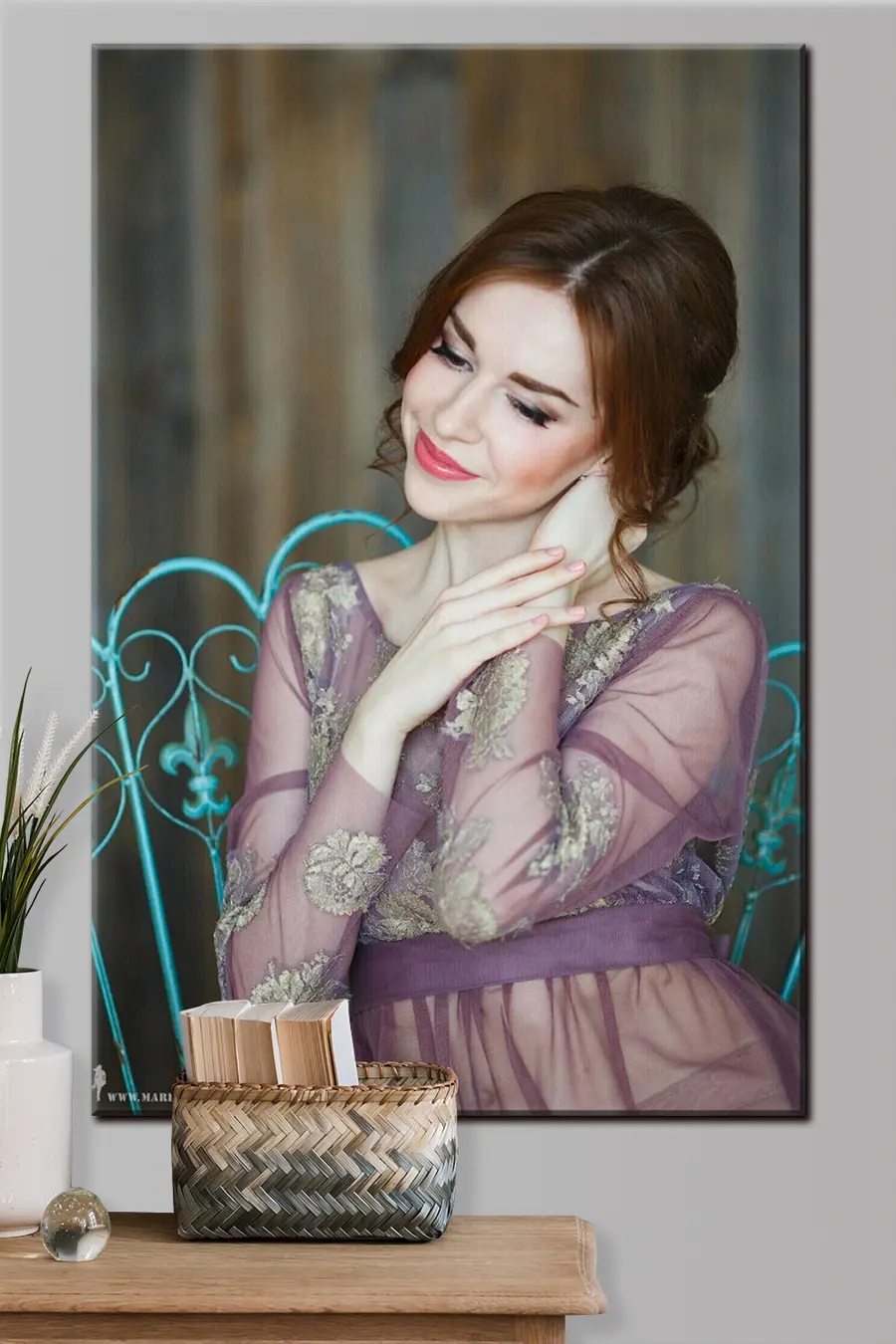 Wandbilder Lächeln, Wimpern und Ärmel s33195