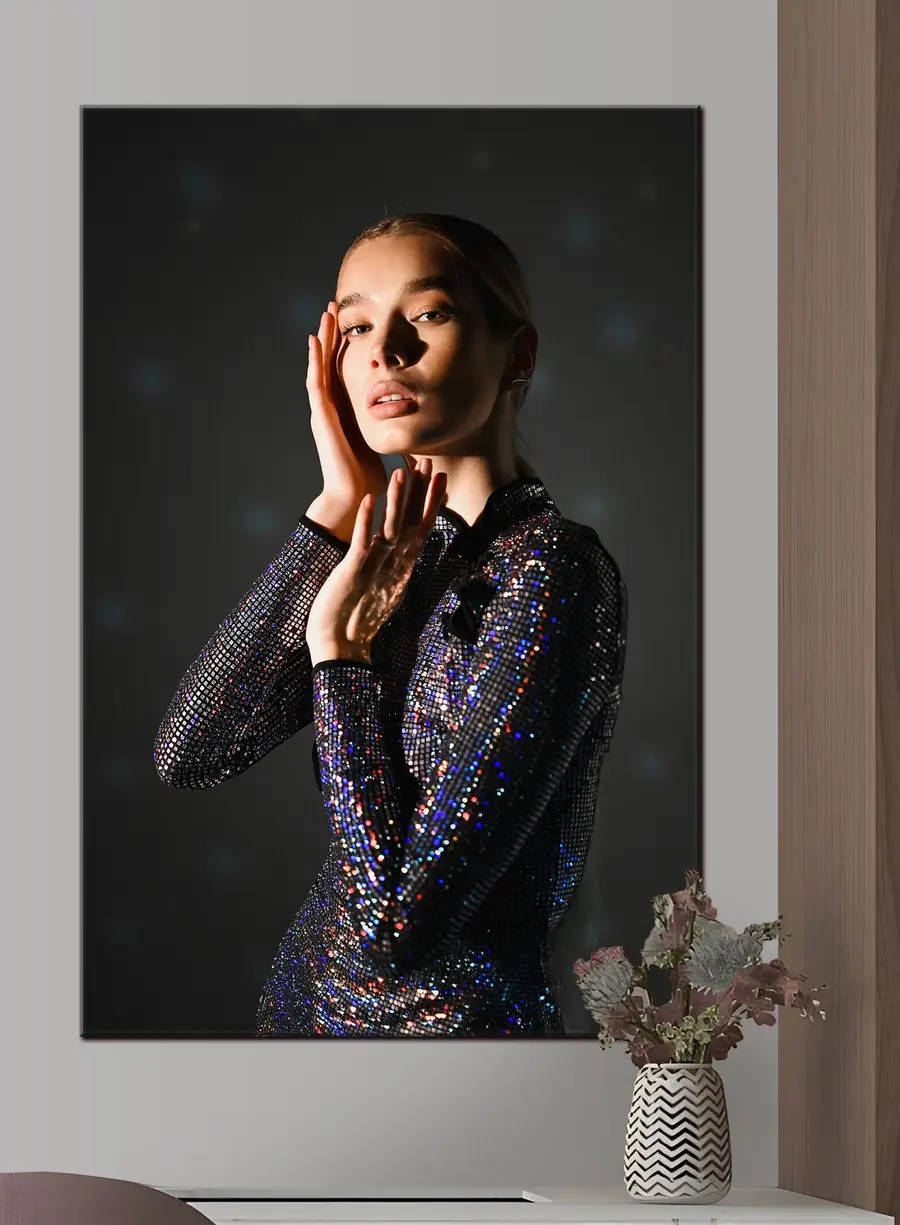 Wandbilder Hals, Ärmel und Blitzfotografie s33208